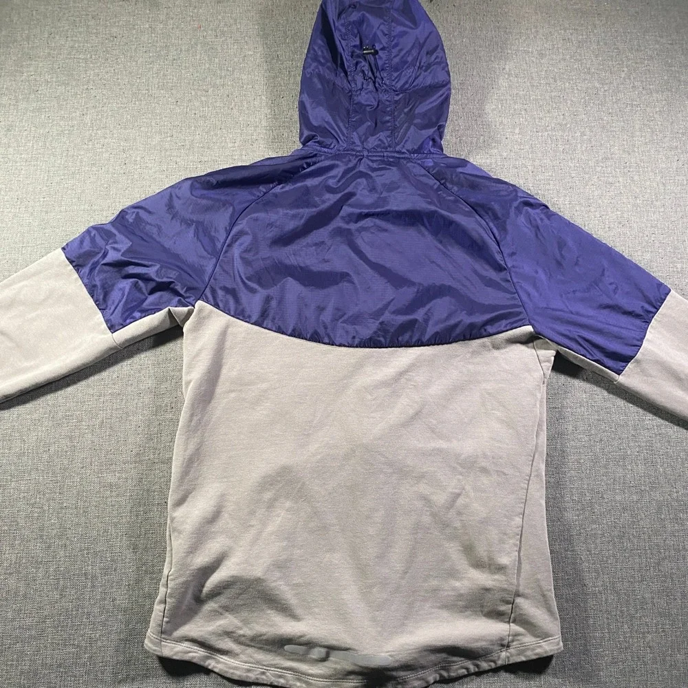 Nike Dri Fit Hooded Jacket Mens Medium Blue Colorblock Running Athletic Full Zip